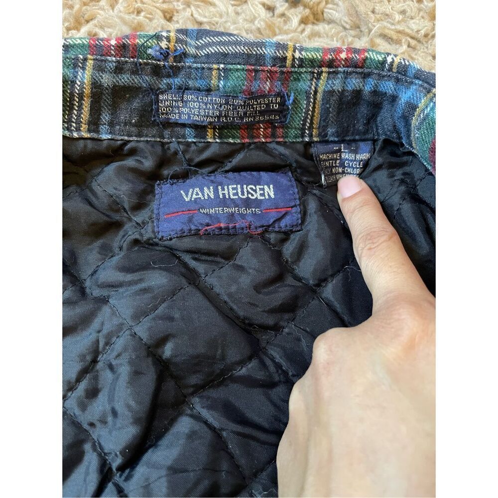 Vintage 80s flannel shirt‎ jacket quilted inside winter weights size large - Picture 3 of 6
